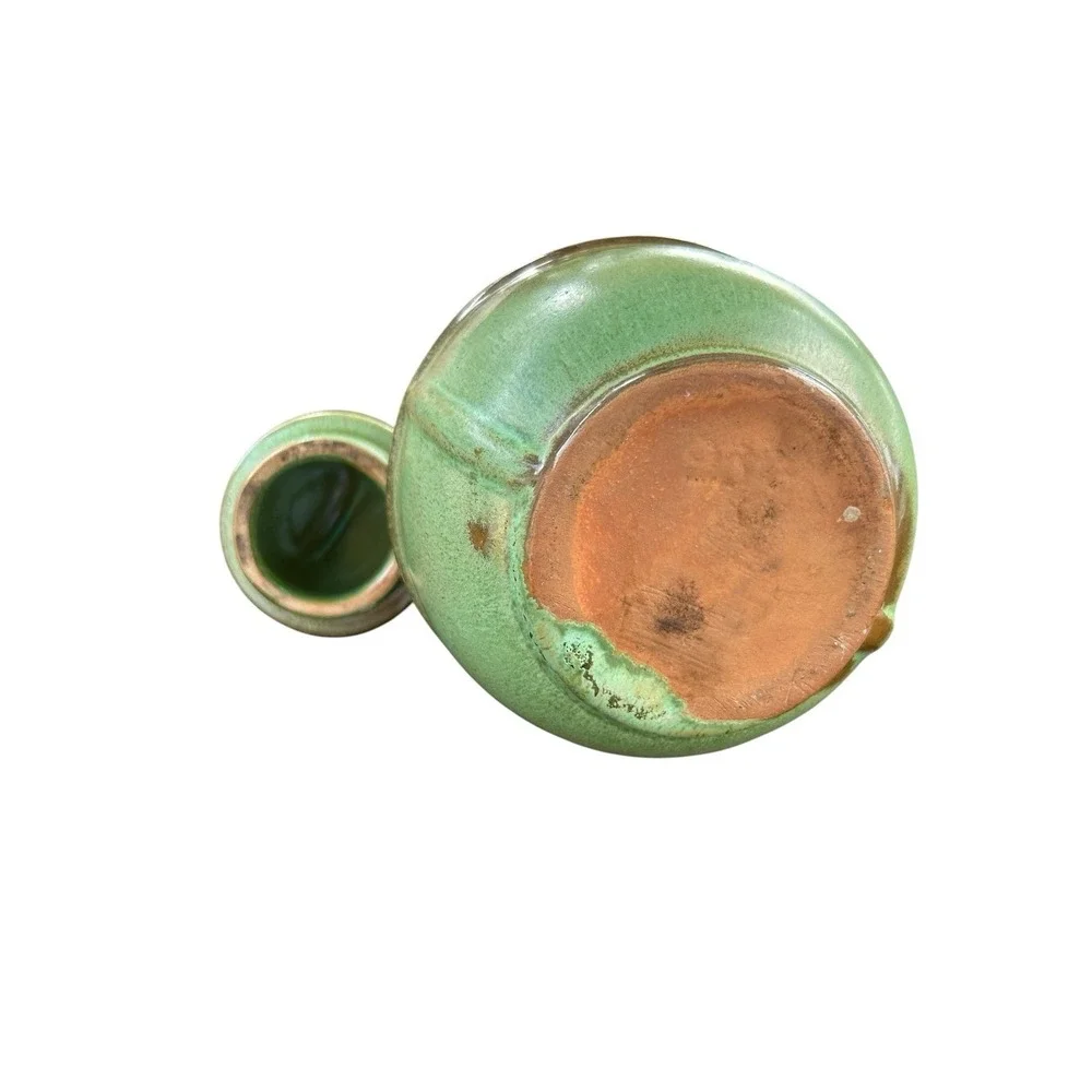 FRANKOMA Pottery Small Guernsey Juice Pitcher Prairie Green 6.5